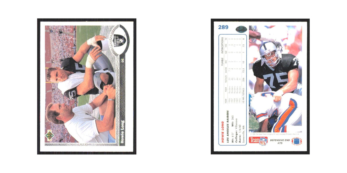 1991 Upper Deck Howie Long Los Angeles Raiders #289