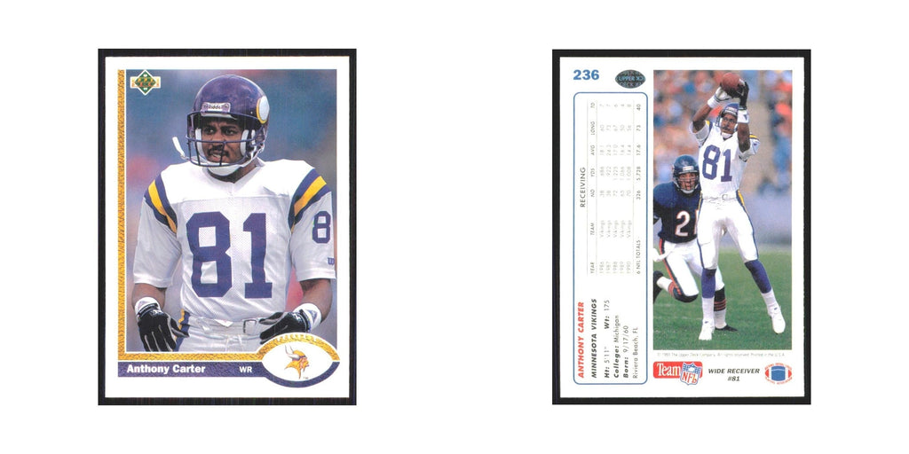 1991 Upper Deck Anthony Carter Vikings #236