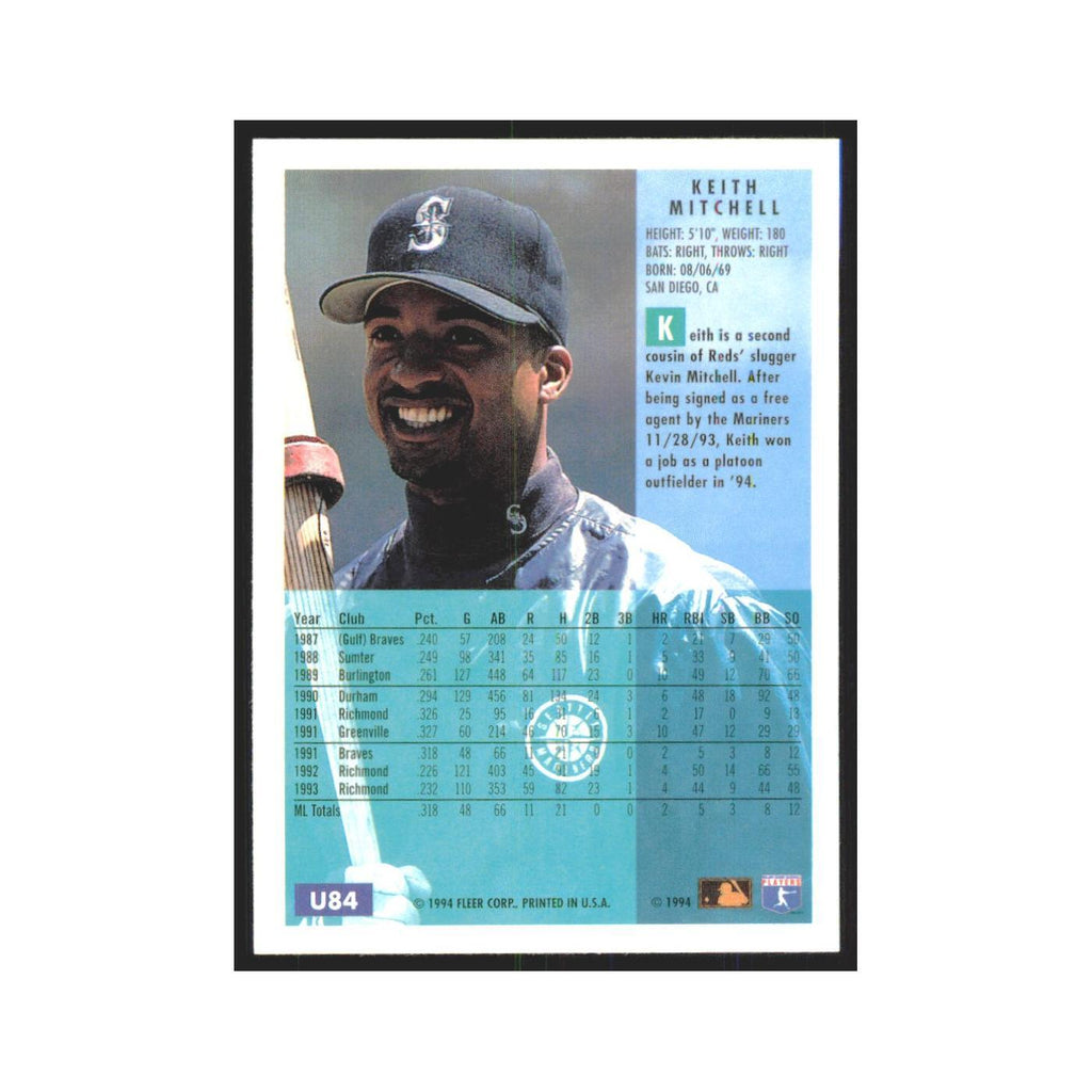 Keith Mitchell 1994 Fleer Update #U84 Seattle Mariners Baseball Card NM