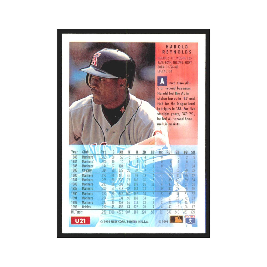 Harold Reynolds 1994 Fleer Update #U21 California Angels Baseball Card NM