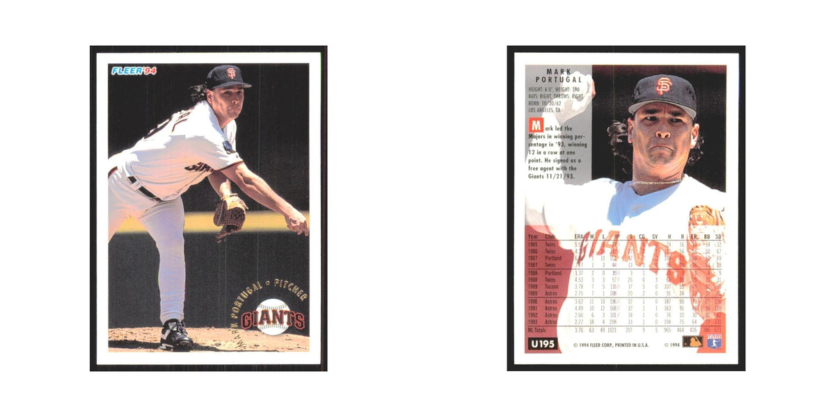 Mark Portugal 1994 Fleer Update #U195 San Francisco Giants Baseball Card NM
