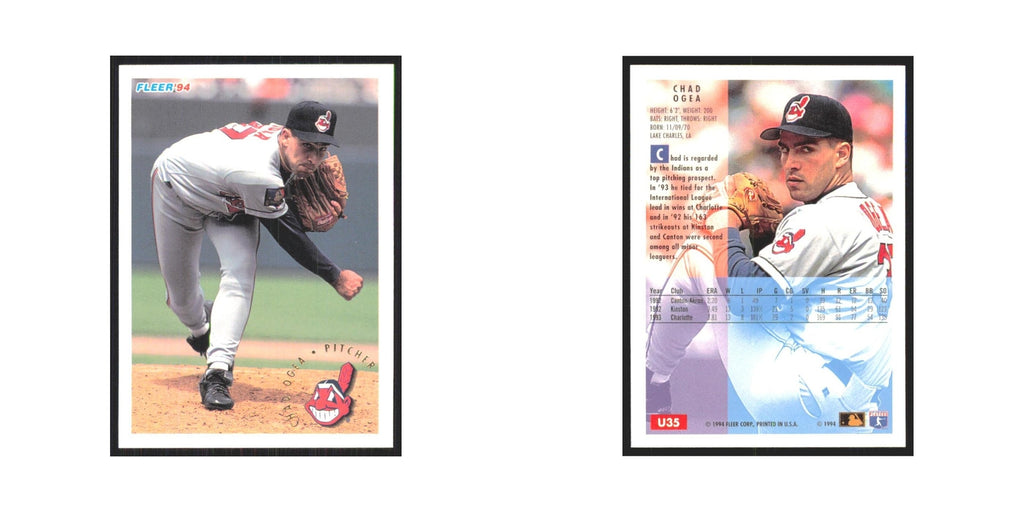 Chad Ogea 1994 Fleer Update #U35 Cleveland Indians Baseball Card NM