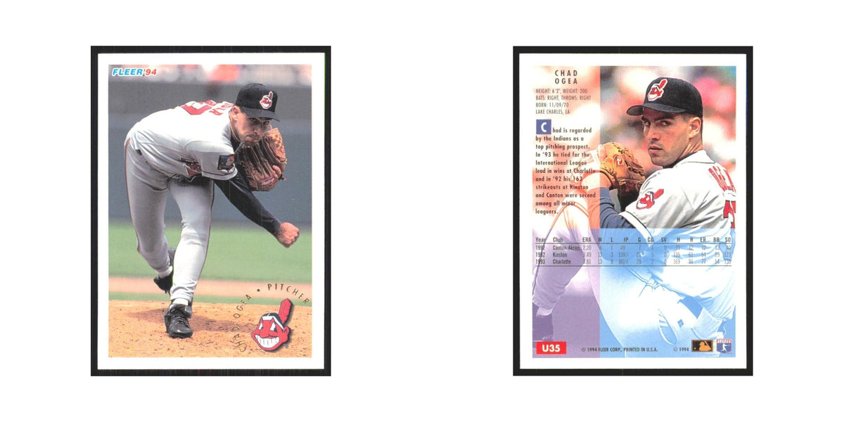 Chad Ogea 1994 Fleer Update #U35 Cleveland Indians Baseball Card NM