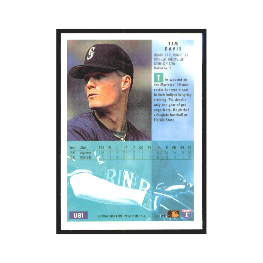 Tim Davis 1994 Fleer Update #U81 Seattle Mariners Baseball Card NM