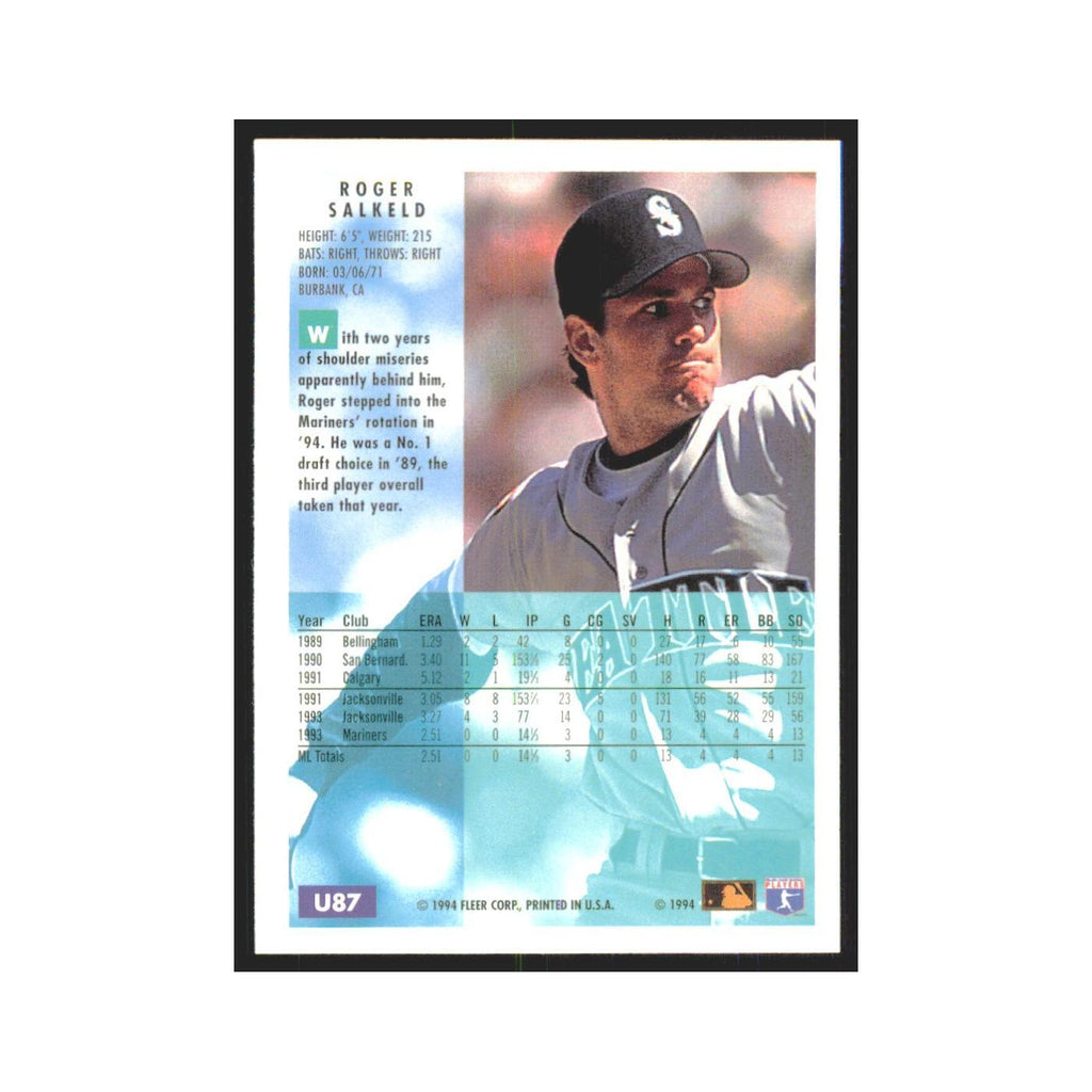 Roger Salkeld 1994 Fleer Update #U87 Seattle Mariners Baseball Card NM