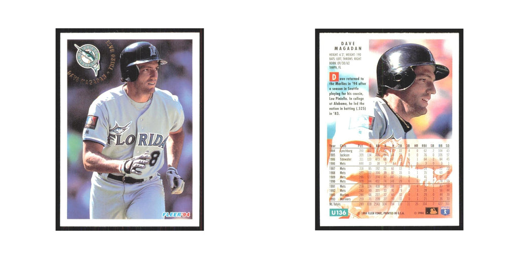 Dave Magadan 1994 Fleer Update #U136 Florida Marlins Baseball Card NM