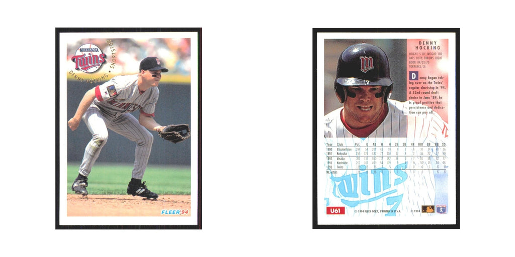 Denny Hocking 1994 Fleer Update #U61 Minnesota Twins Baseball Card NM
