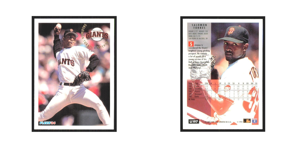 Salomon Torres 1994 Fleer Update #U197 San Francisco Giants Baseball Card NM
