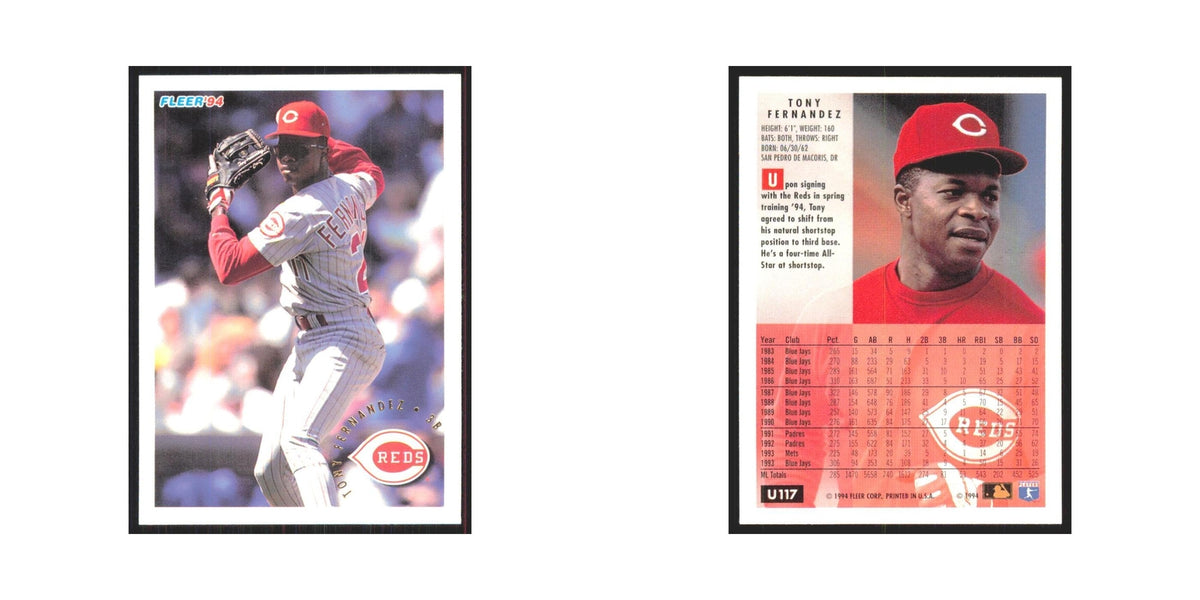 Tony Fernandez 1994 Fleer Update #U117 Cincinnati Reds Baseball Card NM
