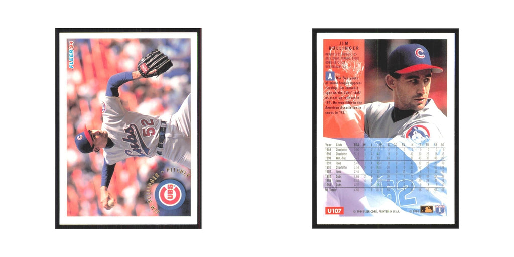 Jim Bullinger 1994 Fleer Update #U107 Chicago Cubs Baseball Card NM