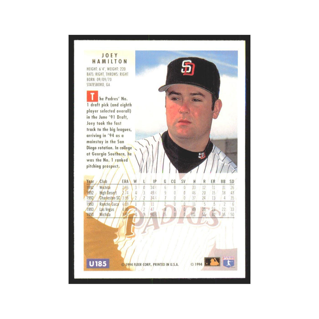 Joey Hamilton 1994 Fleer Update #U185 San Diego Padres Baseball Card NM
