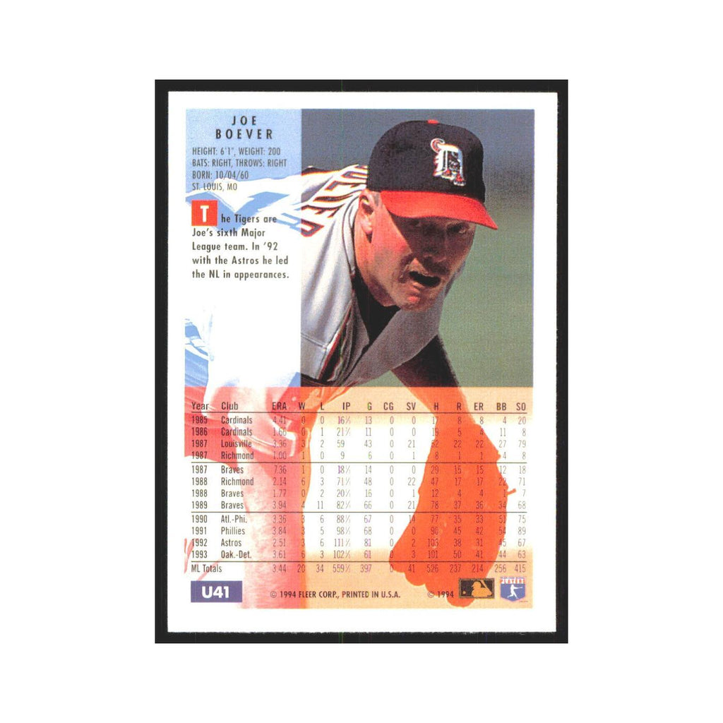 Joe Boever 1994 Fleer Update #U41 Detroit Tigers Baseball Card NM