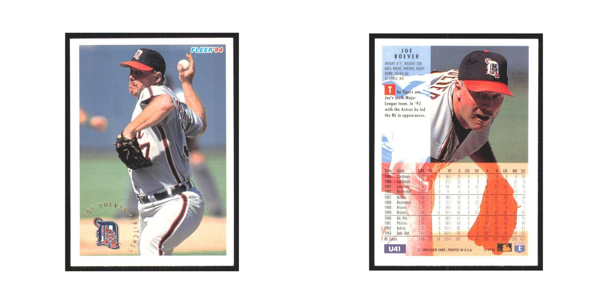 Joe Boever 1994 Fleer Update #U41 Detroit Tigers Baseball Card NM