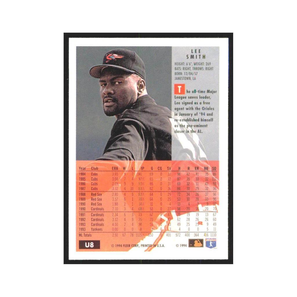 Lee Smith 1994 Fleer Update #U8 Baltimore Orioles Baseball Card NM