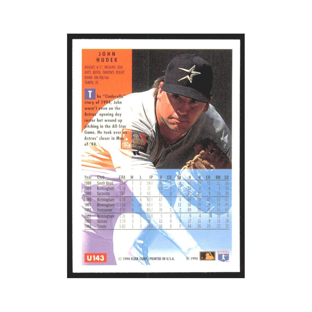 John Hudek Rookie 1994 Fleer Update #U143 Houston Astros Baseball Card NM