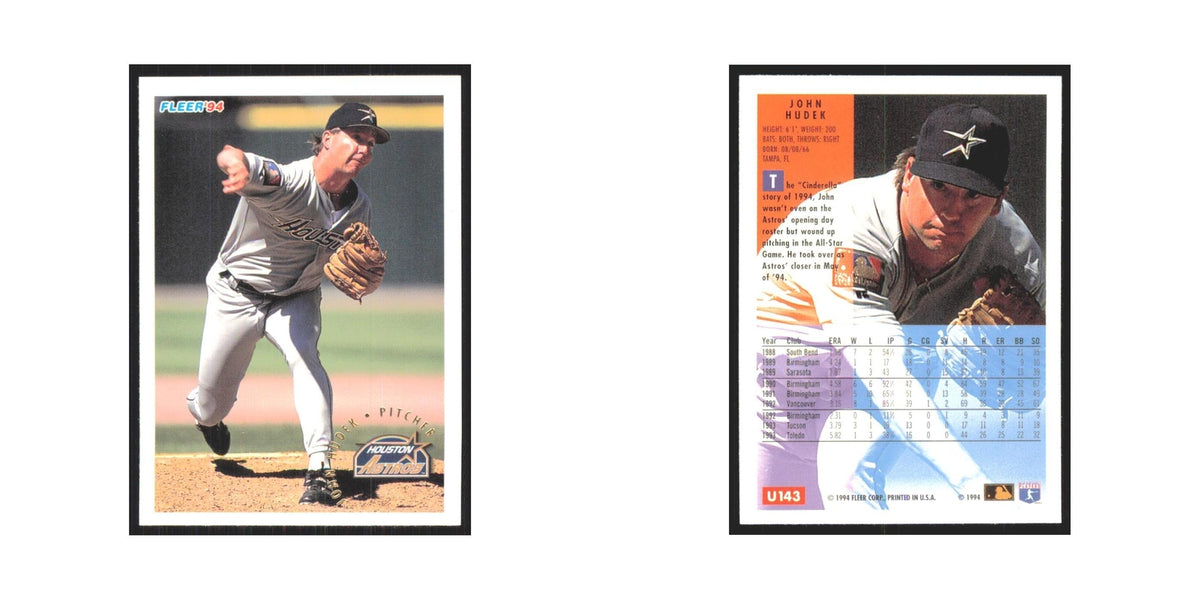 John Hudek Rookie 1994 Fleer Update #U143 Houston Astros Baseball Card NM