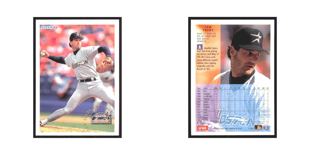 Tom Edens 1994 Fleer Update #U141 Houston Astros Baseball Card NM