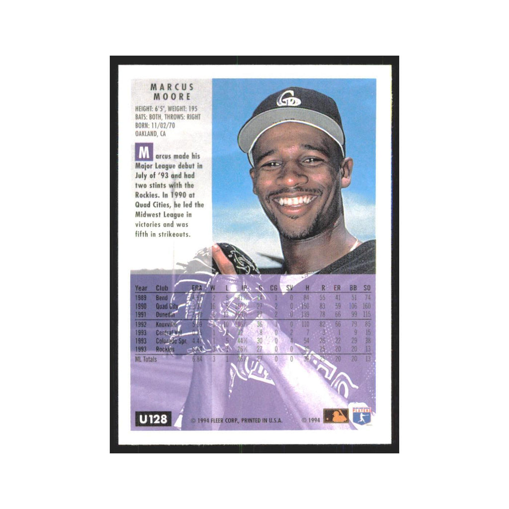 Marcus Moore 1994 Fleer Update #U128 Colorado Rockies Baseball Card NM