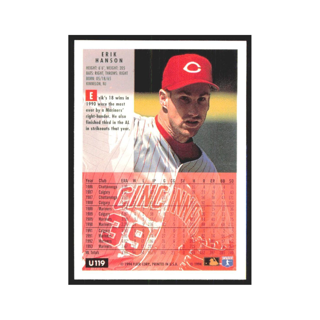 Erik Hanson 1994 Fleer Update #U119 Cincinnati Reds Baseball Card NM