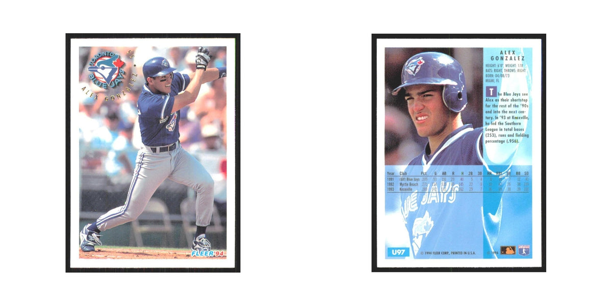 Alex Gonzalez 1994 Fleer Update #U97 Toronto Blue Jays Baseball Card NM