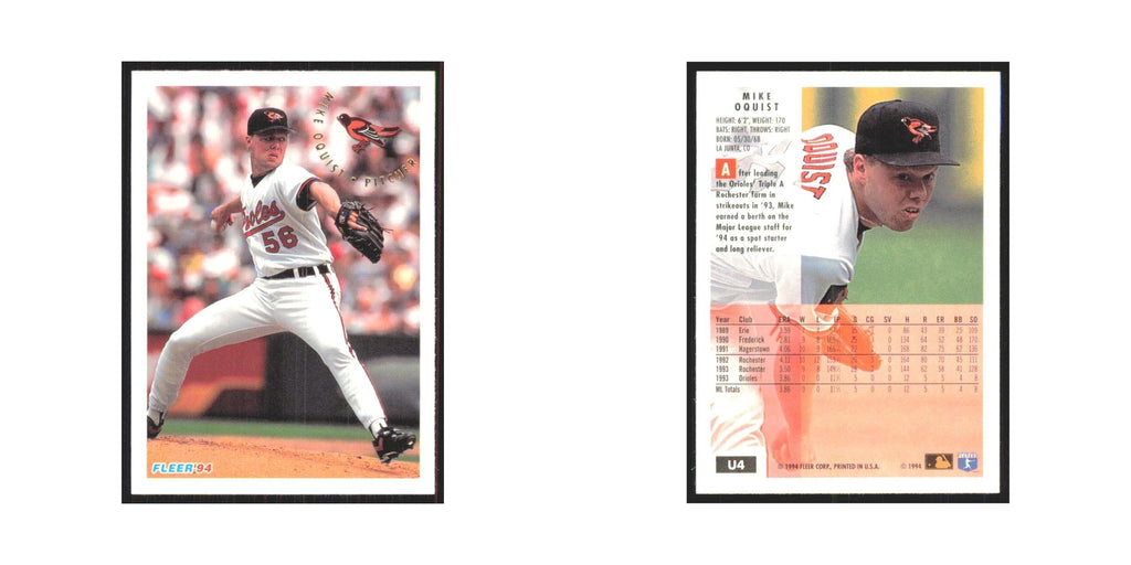 Mike Oquist 1994 Fleer Update #U4 Baltimore Orioles Baseball Card NM