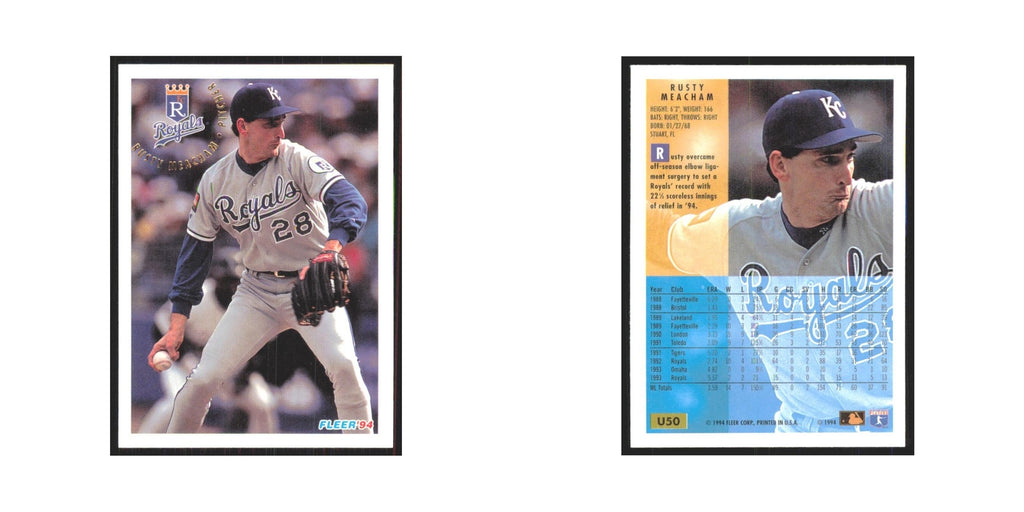 Rusty Meacham 1994 Fleer Update #U50 Kansas City Royals Baseball Card NM