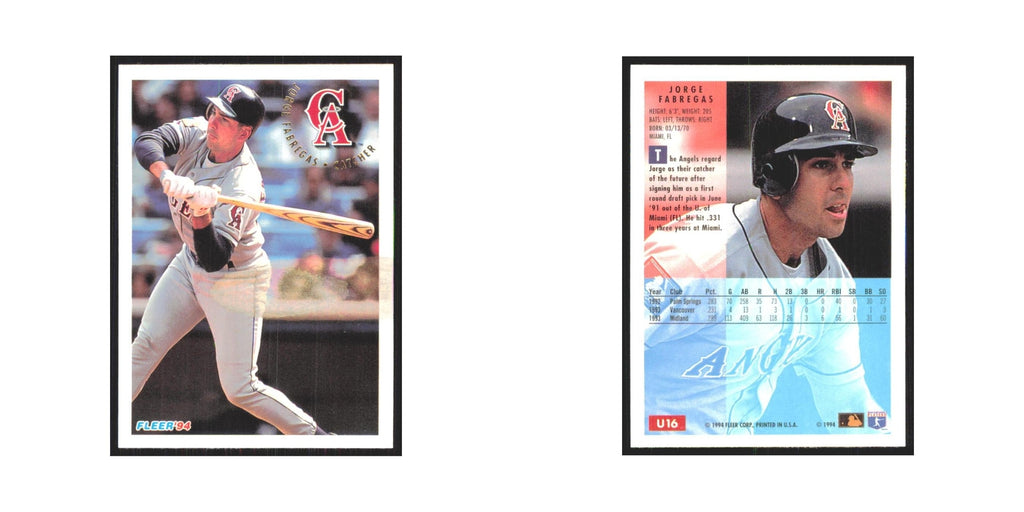Jorge Fabregas 1994 Fleer Update #U16 California Angels Baseball Card NM