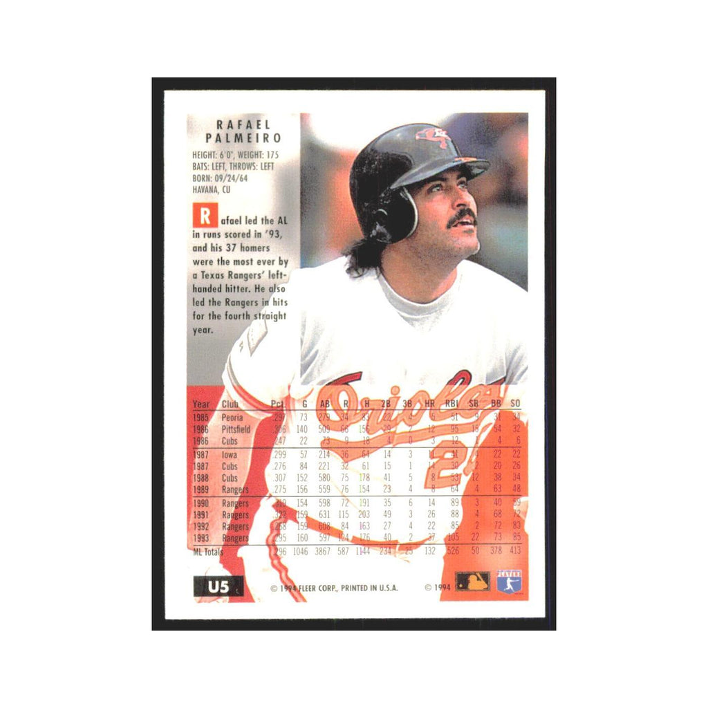 Rafael Palmeiro 1994 Fleer Update #U5 Baltimore Orioles Baseball Card NM