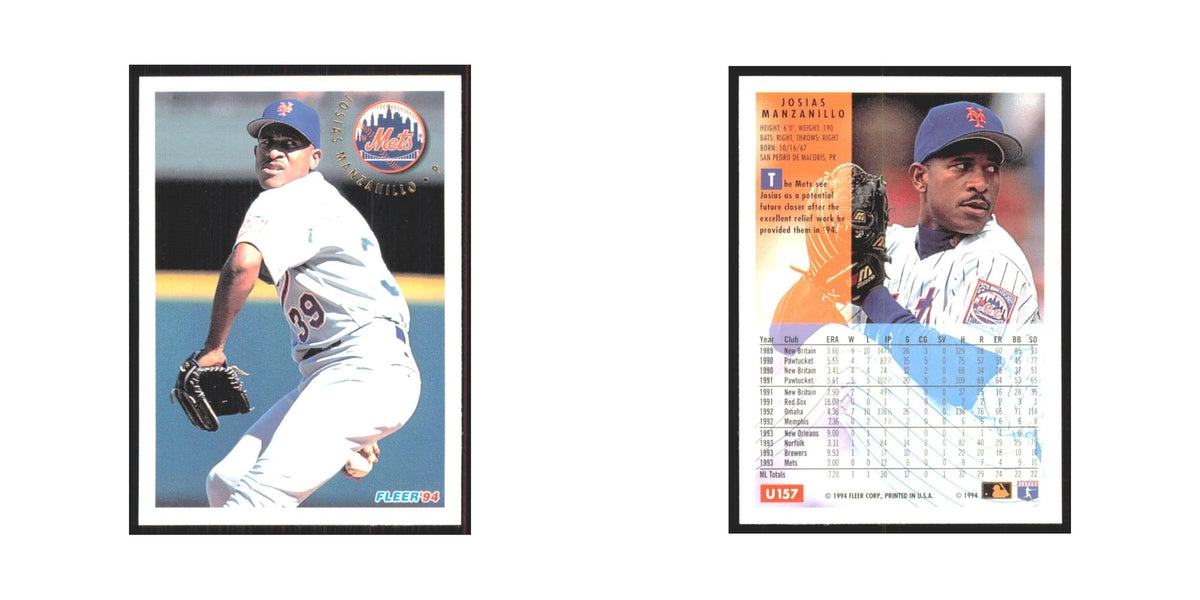 Josias Manzanillo 1994 Fleer Update #U157 New York Mets Baseball Card NM