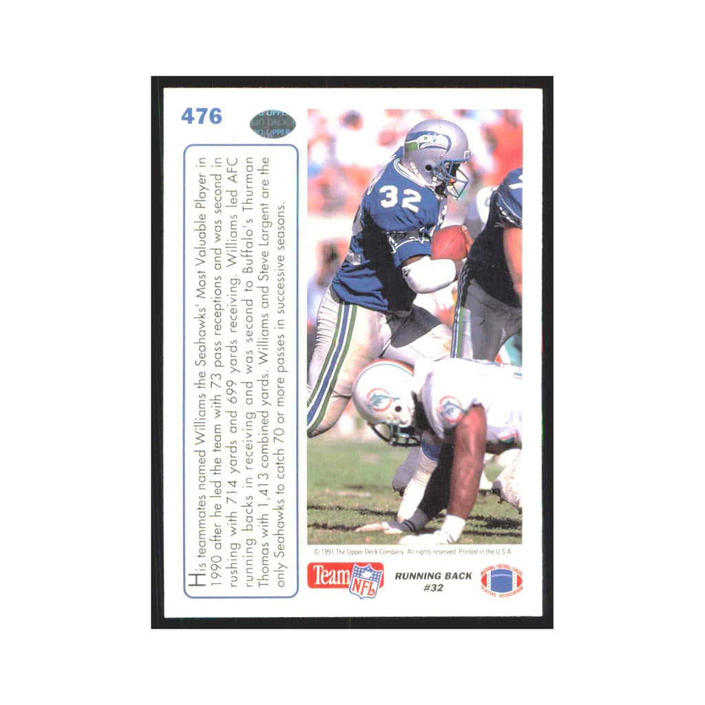 1991 Upper Deck John L. Williams Seahawks #476