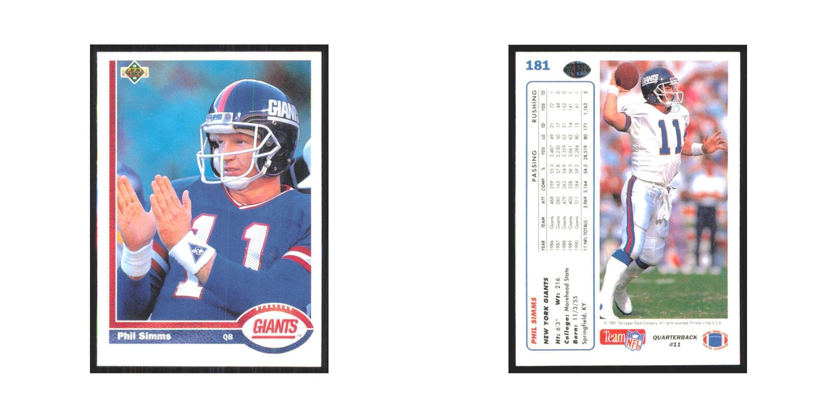 1991 Upper Deck Phil Simms Giants #181