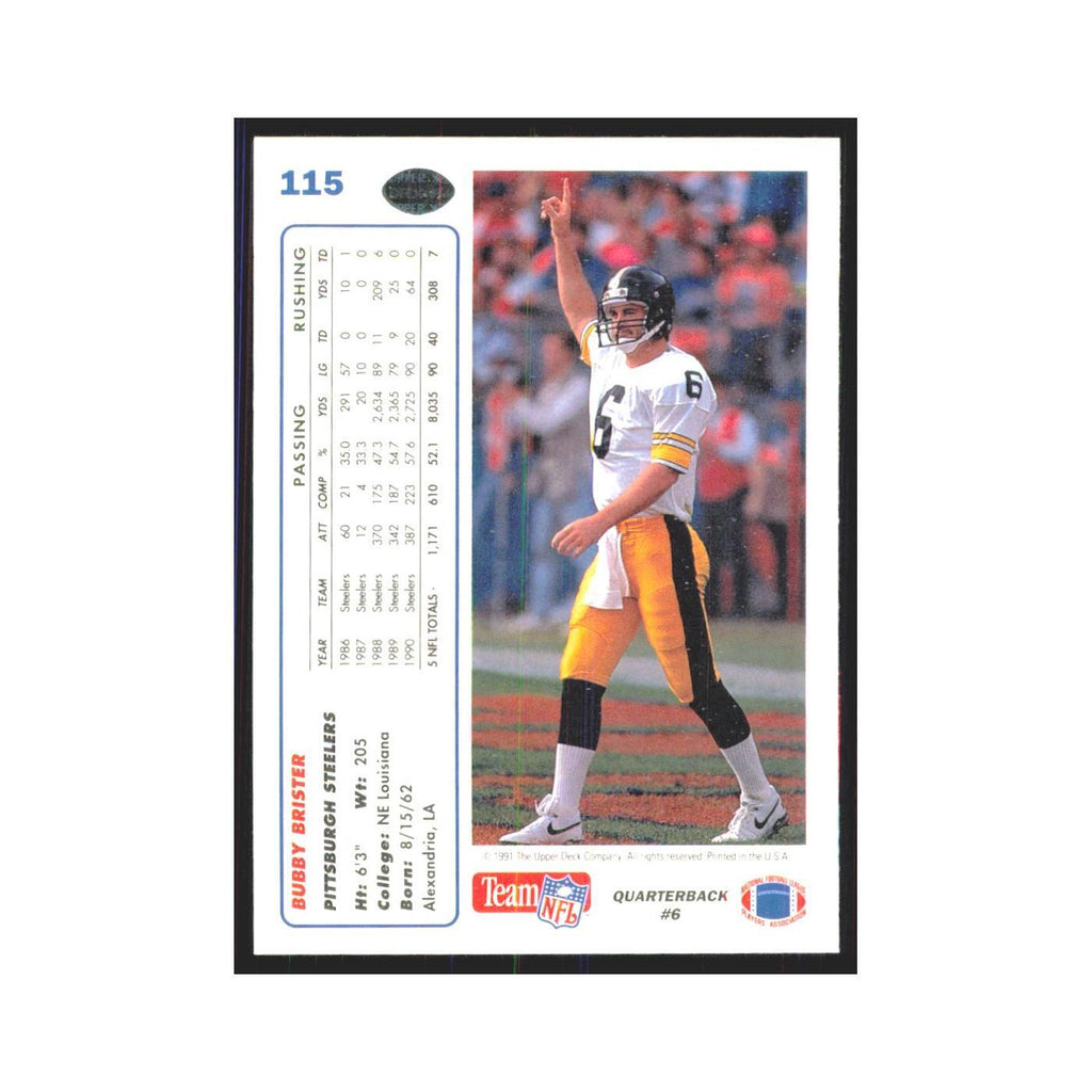 1991 Upper Deck Bubby Brister Steelers #115