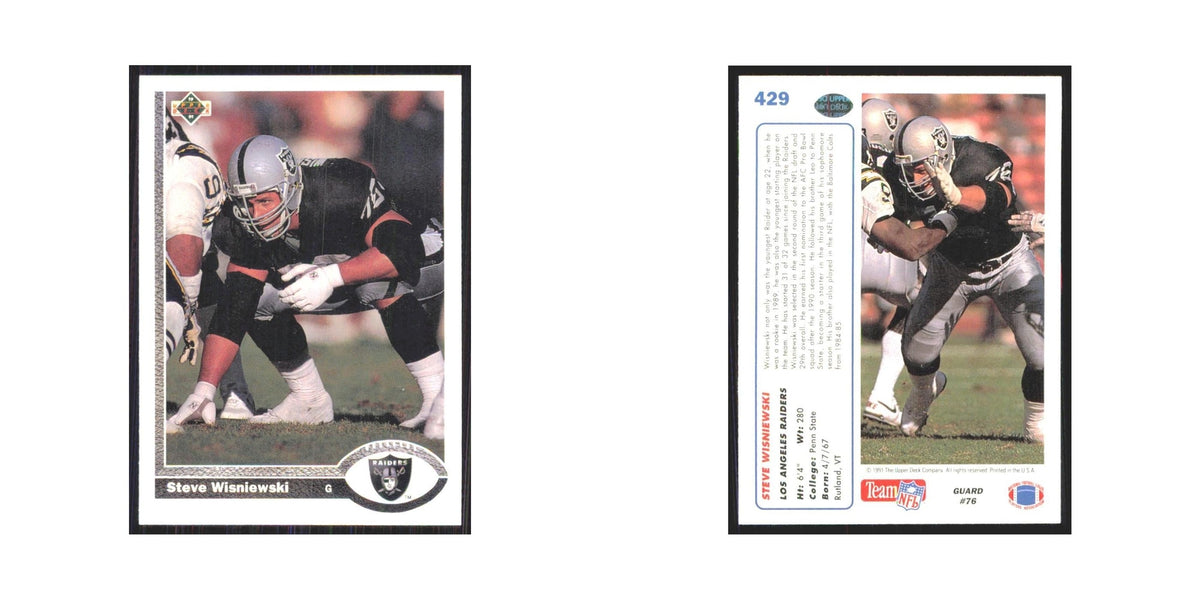 1991 Upper Deck Steve Wisniewski Los Angeles Raiders #429