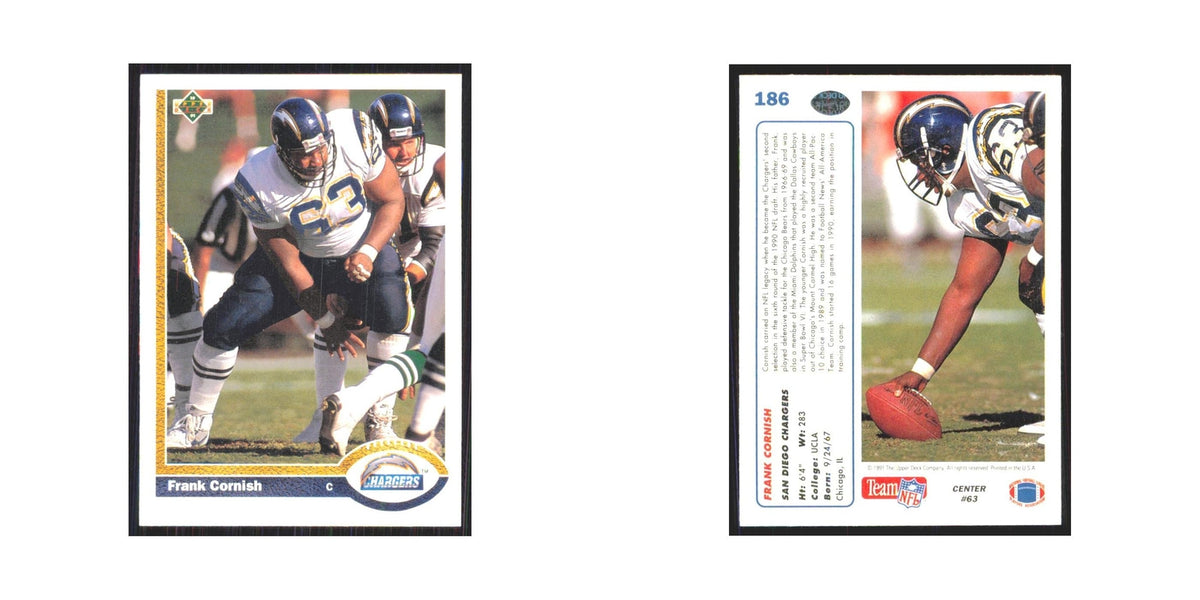 1991 Upper Deck Frank Cornish San Diego Chargers #186