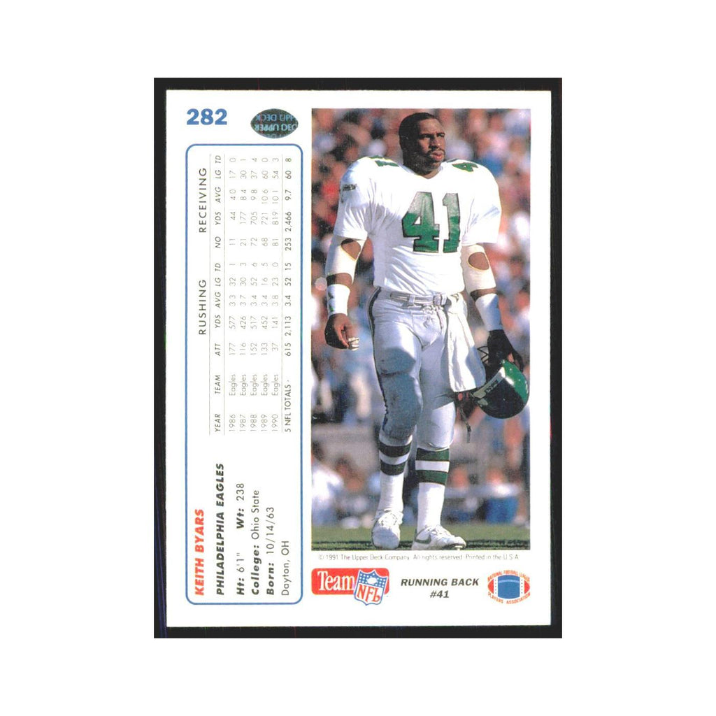 1991 Upper Deck Keith Byars Eagles #282
