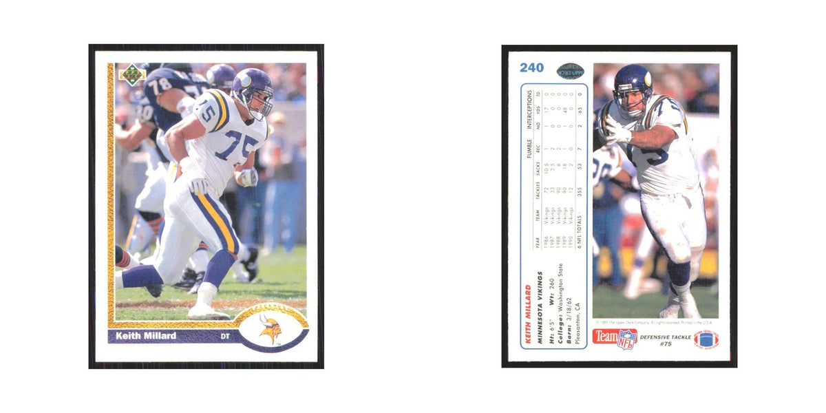 1991 Upper Deck Keith Millard Vikings #240