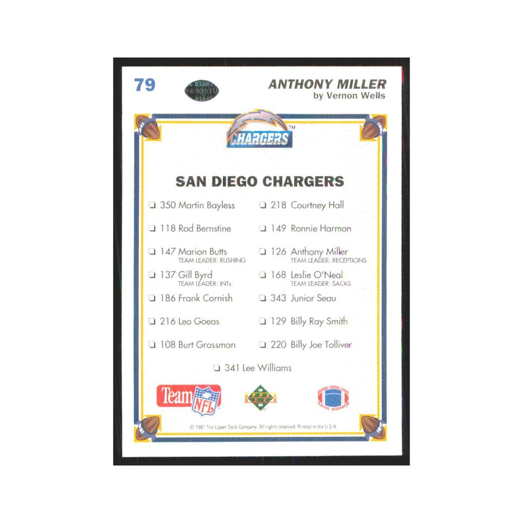 1991 Upper Deck Anthony Miller San Diego Chargers #79
