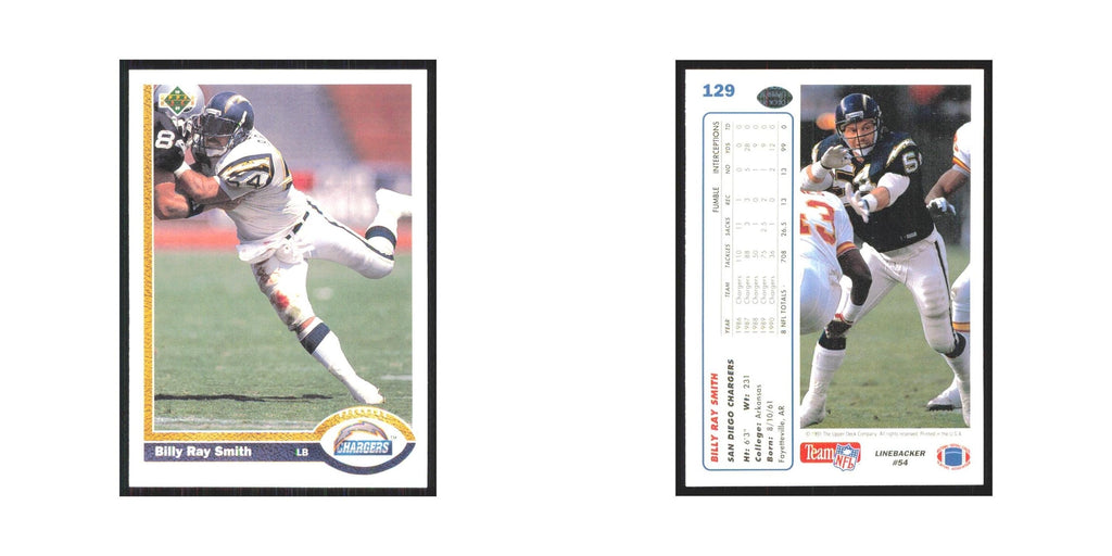 1991 Upper Deck Billy Ray Smith San Diego Chargers #129