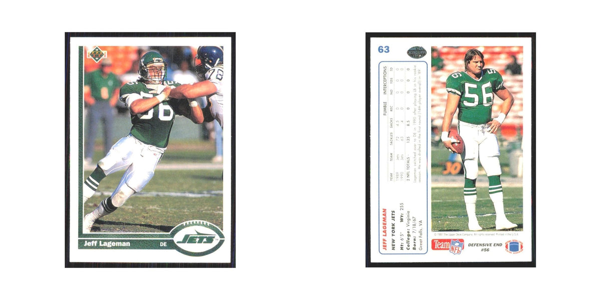 1991 Upper Deck Jeff Lageman Jets #63