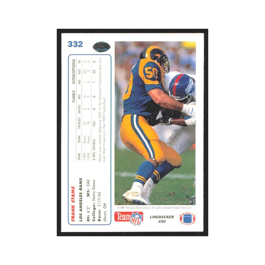 1991 Upper Deck Frank Stams Rams #332