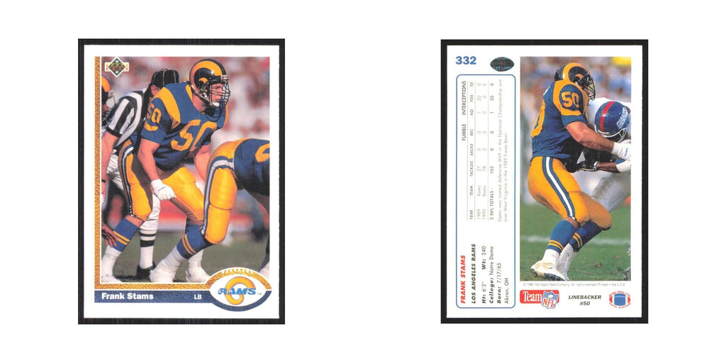 1991 Upper Deck Frank Stams Rams #332