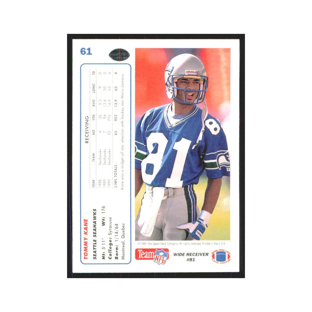 1991 Upper Deck Tommy Kane Seahawks #61