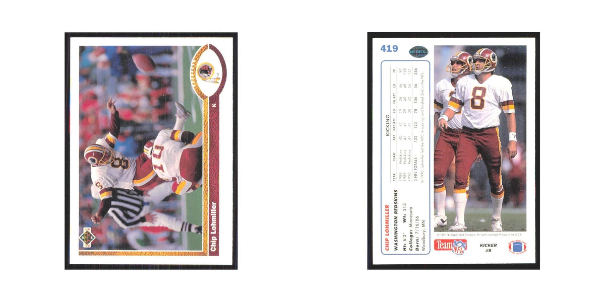 1991 Upper Deck Chip Lohmiller Redskins #419