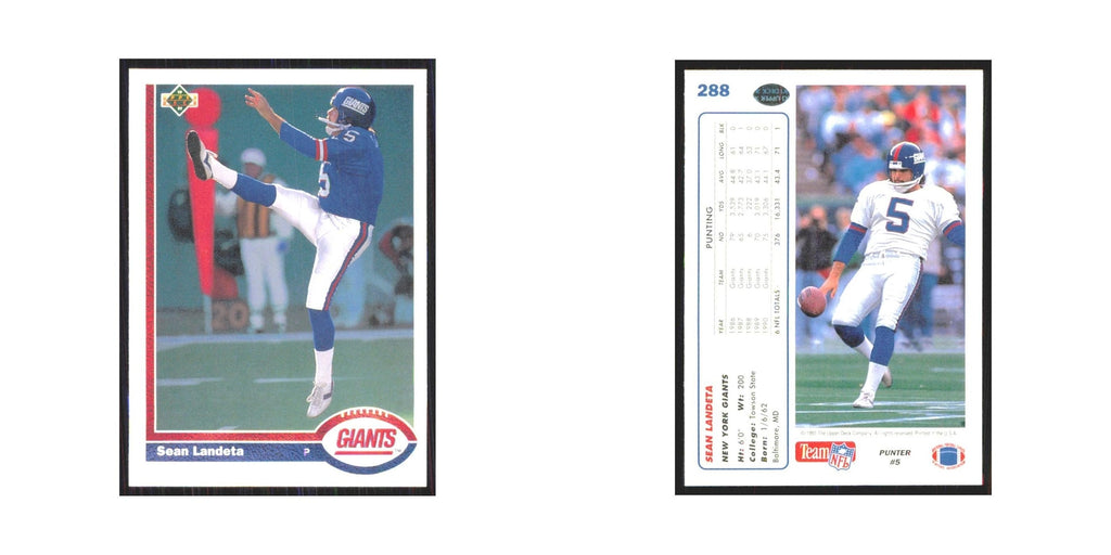 1991 Upper Deck Sean Landeta Giants #288