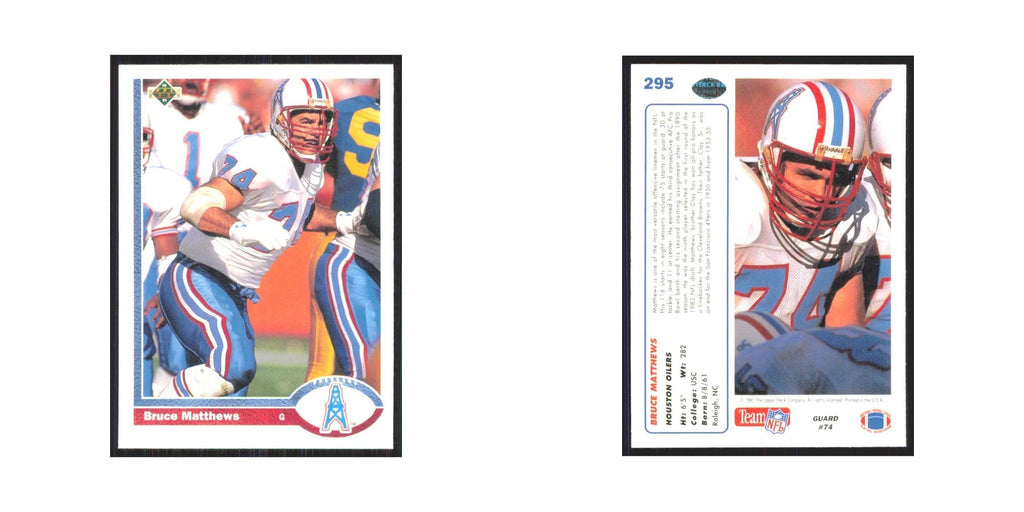 1991 Upper Deck Bruce Matthews Houston Oilers #295