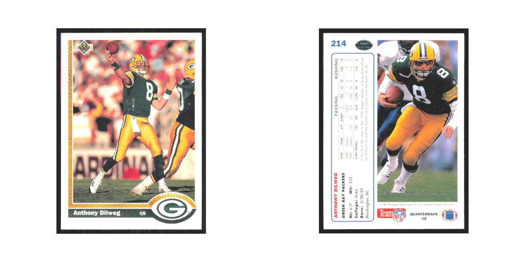 1991 Upper Deck Anthony Dilweg Packers #214