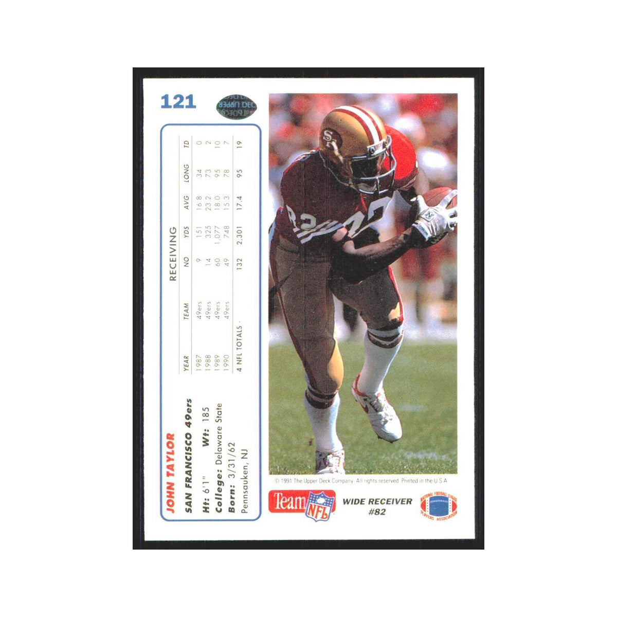 1991 Upper Deck John Taylor 49ers #121