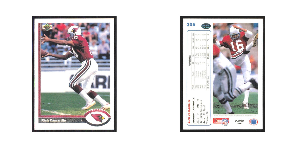 1991 Upper Deck Rich Camarillo Phoenix Cardinals #205
