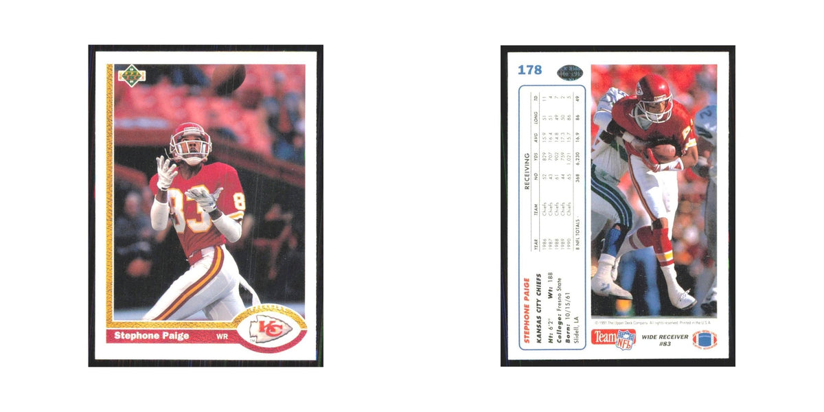 1991 Upper Deck Stephone Paige Chiefs #178