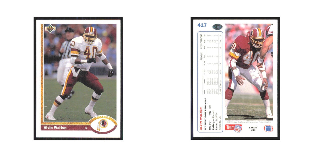 1991 Upper Deck Alvin Walton Redskins #417